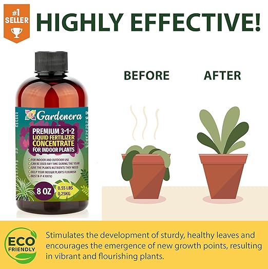 𝐏𝐑𝐎𝐅𝐄𝐒𝐒𝐈𝐎𝐍𝐀𝐋 3-1-2 All-Purpose Liquid Fertilizer Concentrate for All Indoor Plants & Flowers - Multi-Purpose Organic Blend for Indoor Growing [32 OZ]