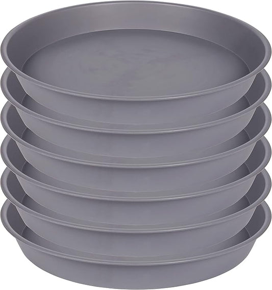 6 Pack of 10 inch Plant Saucer Gray, Heavy Duty Plastic Plant Saucer 10 inch Round, Durable Plant Tray for Pots, Plant Saucers for Indoors, Plant Trays for Planter 9"/10" (10", Cement Gray)