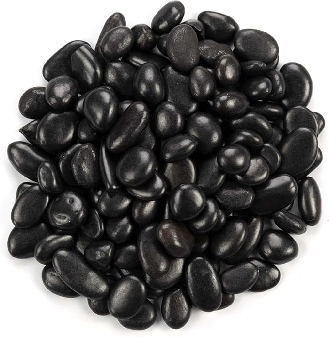 MSI Decorative Polished Black Pebbles, 0.2 inch - 0.5 inch, 40 lb. Bag (55 Bags/Pallet)