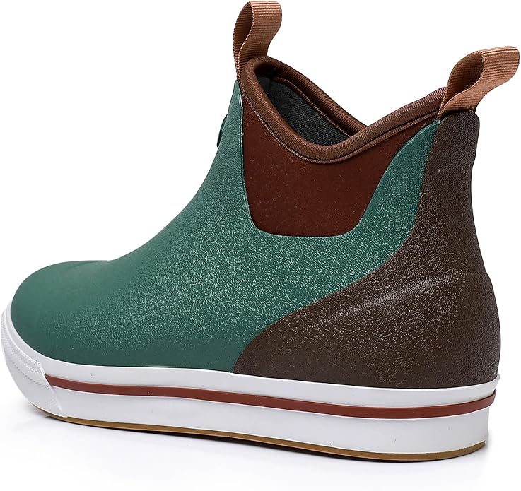 WTW Unisex Rain Boots for Men and Women Waterproof Rubber Fishing Deck Boots Neoprene Boots Slip on Ankle Garden Shoes