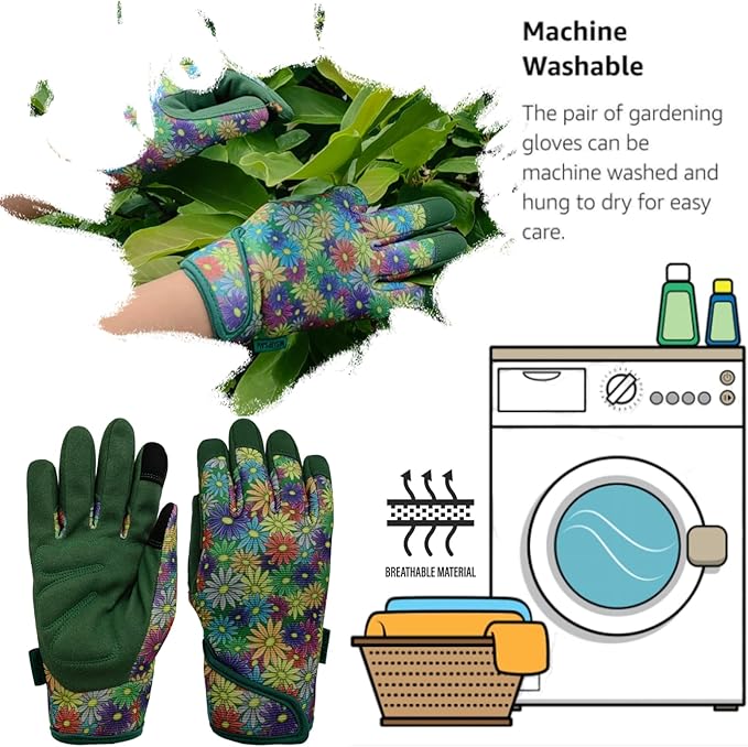 Thorn Proof&Puncture Resistant Gardening Gloves with Grip,Garden Glove for Women, Leather Yard Work Gifts