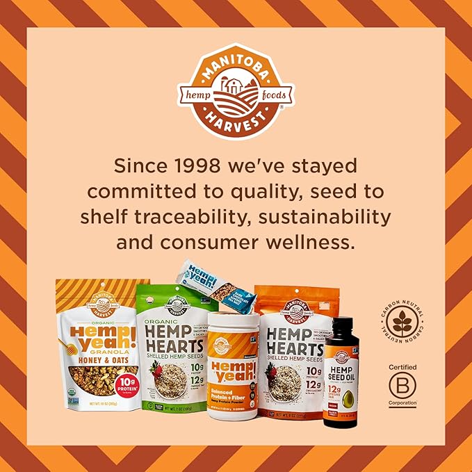 Manitoba Harvest Hemp Seeds, 8oz (Pack of 8) 10g Plant Based Protein, 12g Omega 3 & 6 per Serving, Perfect for smoothies, yogurt, salad, Non-GMO, Vegan, Keto, Paleo, Gluten Free