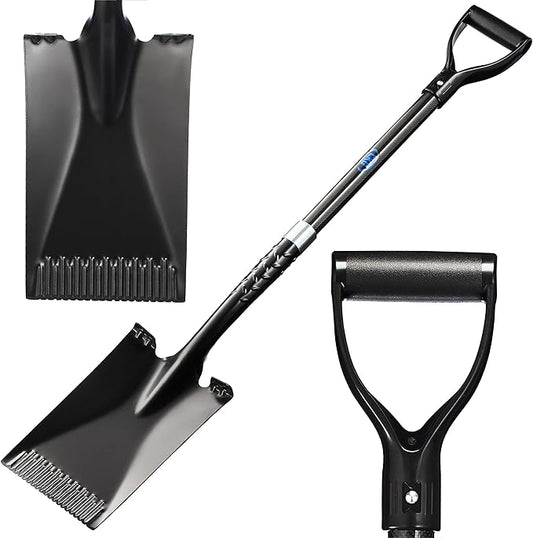 CKG Flat Shovel for Gardening with Carbon Fiber Handle, Heavy Duty Spade Shovel for Digging 43 Inch, Edging Tool for Landscaping and Trenching, Flat