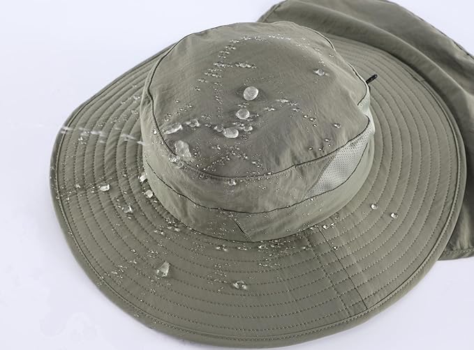 Home Prefer UPF 50+ Sun Hats for Men Women Wide Brim Fishing Hat with Neck Flap Summer Safari UV Protection Bucket Hat