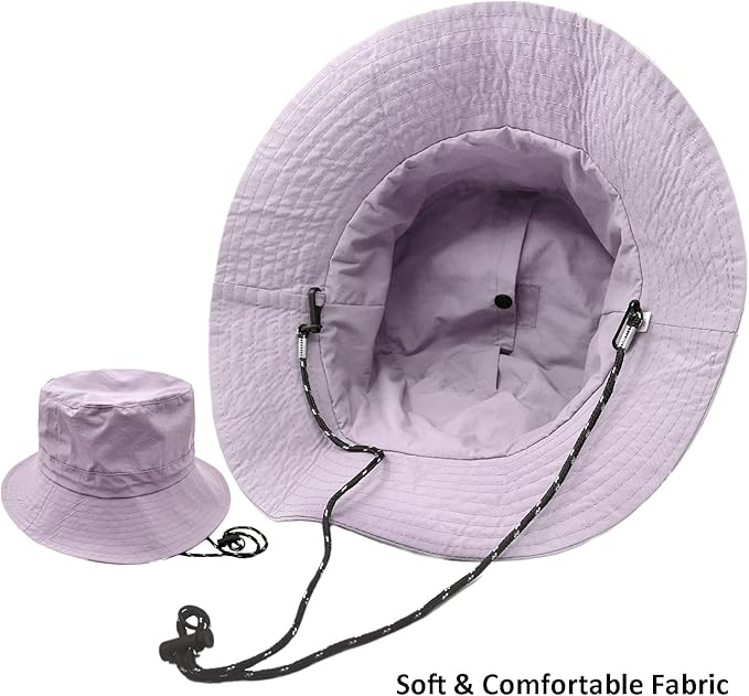 woogwin Waterproof Bucket Rain Hat with Chin Strap Quick Dry Packable Boonie Sun Hat Safari Hat UV Protection