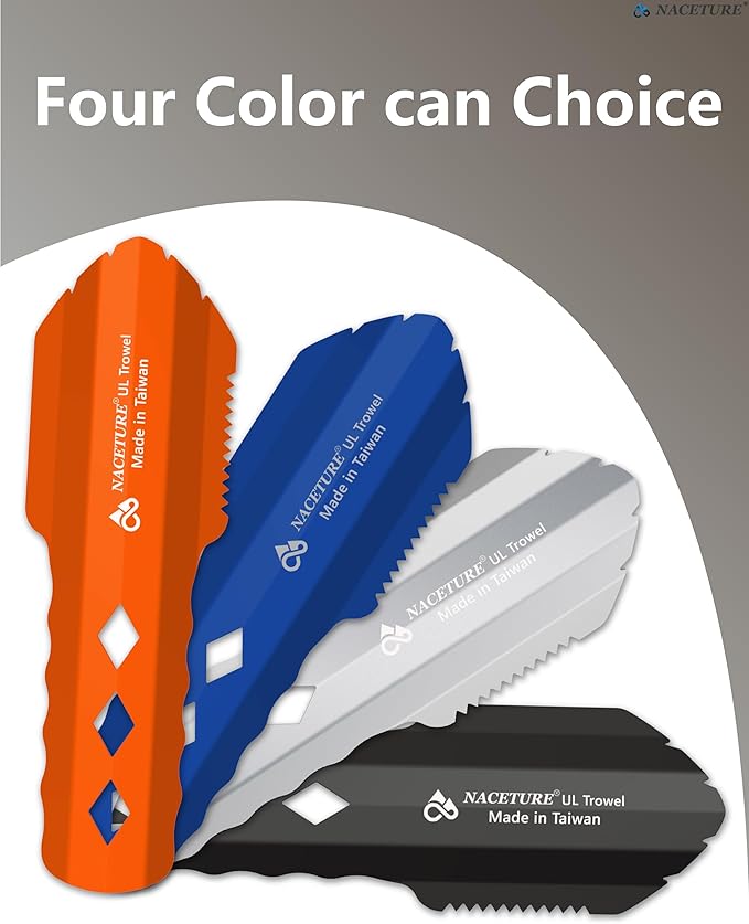 NACETURE Ultralight Backpacking Trowel Aluminum Shovel Small Potty Multitool with Longer Handle Design Essential for Hiking, Camping and Survival Bags(Black 1 Pack)