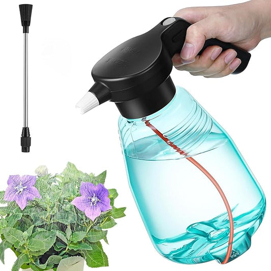 Electric Spray Bottle Plant Mister for Indoor Outdoor Plants, 0.5 Gallon Automatic Watering Can Rechargeable Battery Powered Sprayer with Adjustable Spout for Gardening, Fertilizing, Cleaning