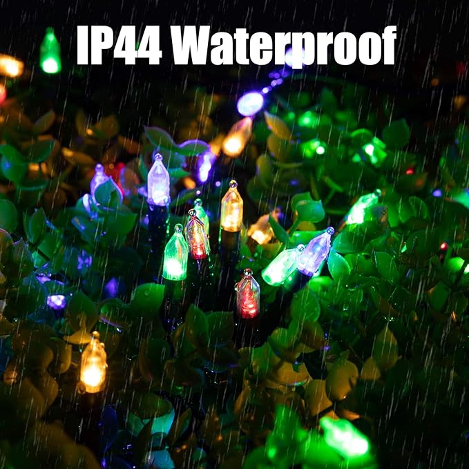 200 LED Christmas String Lights Outdoor 75 Ft. 9 Modes with Remote Timer Dimmer Extendable Mini Fairy Lights Plug in for Indoor Xmas Trees Wedding Decor, Warm White + Multicolored