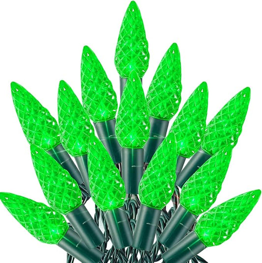 TW SHINE C6 Christmas String Lights, 200 LED 66 FT Outdoor with 8 Modes Timer, Waterproof Connectable for Indoor Yard Xmas Tree House Decorations (Green)