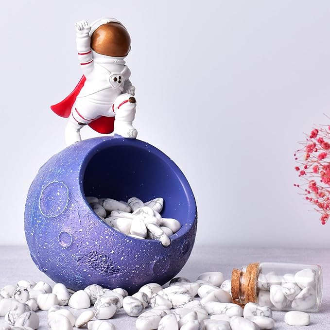 Polished Howlite Crystal Stone Set - 0.5" 10 oz, Handpicked Tumbled Gemstones Rocks, Pebbles for Reiki, Chakra, Healing, Home Decor