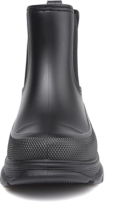 Women's Short Rain Boots Waterproof Slip On Ankle Chelsea Booties