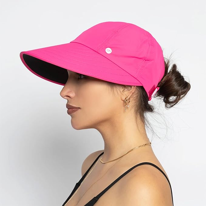 Ponyflo Sunblocker Wide Brim Hat - Oprah Awards Best Sun Hat - UV 50 Protection - Ponytail Sunhat for Women