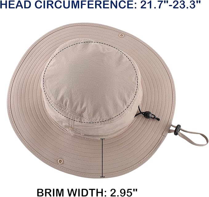 Connectyle Sun Hat for Men Women Outdoor UV Protection Safari Hat for Fishing Hiking Gardening Breathable Cowboy Hat UPF50