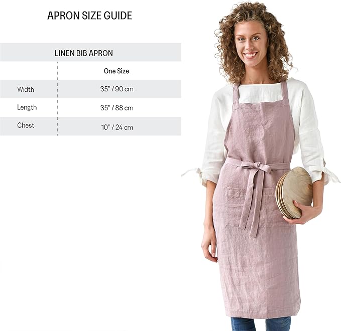 MagicLinen 100% Linen Apron - Cooking, Gardening, Grilling, Painting Apron with Pockets - Perfect for Women and Men