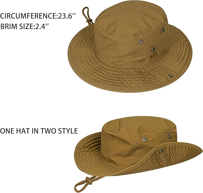 Sun Hats for Men Women Boonie Hat Foldable Fishing Hat UPF 50+ Bucket Hat for Fishing Hiking Garden Safari Beach