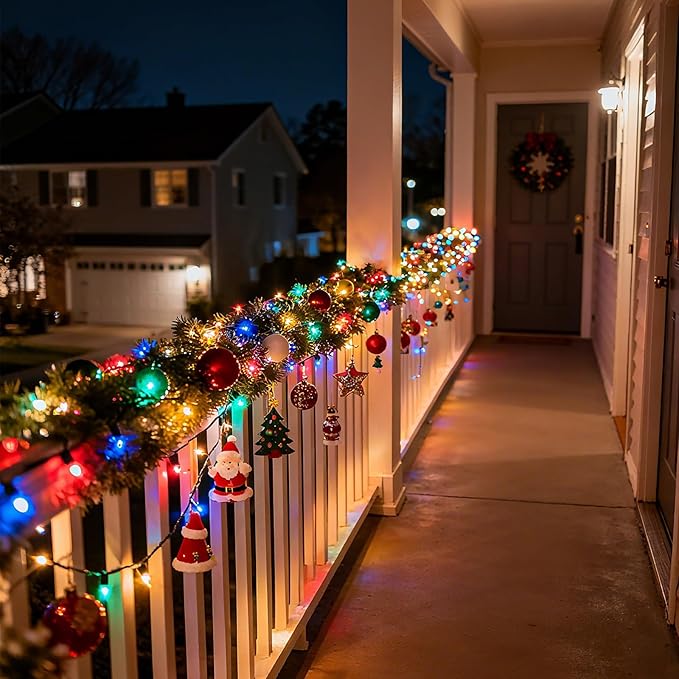 Christmas Lights 66ft 200 LED Battery Operated String Lights with Timer Memory Function or Battery Powered Waterproof Fairy Light for Indoor Outdoor Decoration