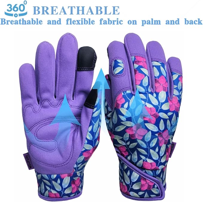 Thorn Proof&Puncture Resistant Gardening Gloves with Grip,Garden Glove for Women, Leather Yard Work Gifts