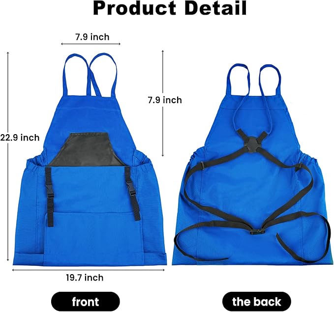 Gardening Apron, Garden Apron with Quick Release Pockets,Water Resistant Oxford with Adjustment Cross Strap,Farm Work