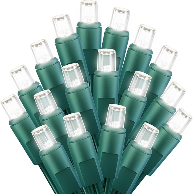 LED Christmas Mini String Lights, 28 Feet 100LEDs F5 Pure White Mini Lights, Connectable Christmas Tree Lights for Wreath Garland Holiday Party Wedding Outdoor Indoor Christmas Decoration, Green Wire