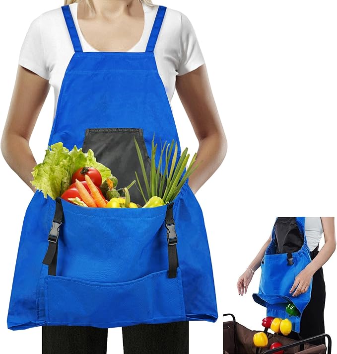 Gardening Apron, Garden Apron with Quick Release Pockets,Water Resistant Oxford with Adjustment Cross Strap,Farm Work