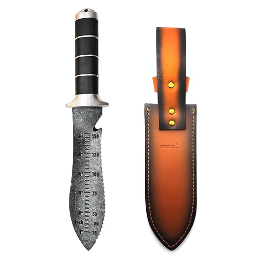 TONMA Hori Hori Garden Knife [Made in Japan] Heavy Duty Stainless Steel Japanese Hori Knife with Sheath Garden Tools for Weeding, Digging, Cutting, Pruning, 7.25-Inch Blade, Full Tang