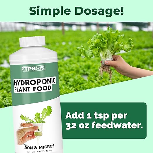 Hydroponic Plant Food, Complete One Part Liquid Hydroponic Fertilizer, 32 oz (1 Quart)