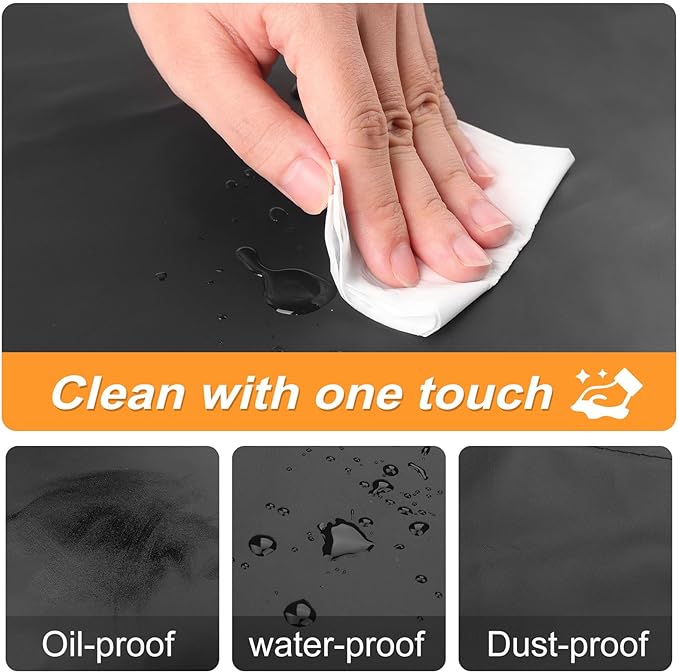 Gotega 4 Pack Waterproof Rubber PVC Apron Adjustable Dishwasher Apron-Women Men Heavy Duty Work Apron for Dishwashing Chemical Lab Butcher Grooming Black