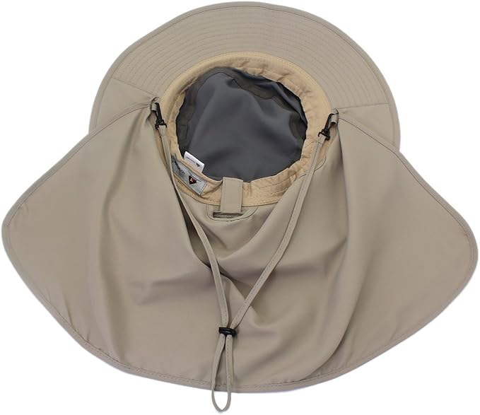 Home Prefer UPF50 Mens Sun Hat with Neck Flap Quick Dry UV Protection Cap Womens Wide Brim Fishing Hat Neck Flap Beach Garden