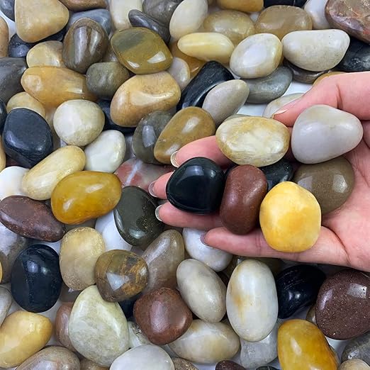 Small Pebbles for Plants, 5 LB Natural Smooth Colorful River Rocks Stones for Plant, Vase Fillers, Aquarium Gravel, Landscaping, DIY Craft Rocks and Outdoor Decorative Stones