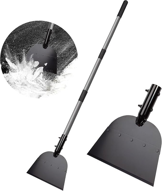 Walensee Snow Shovel, Ice Scraper & Ice Chopper, 54 Inch Flat Shovel for Snow Removal, Portable Snow Shovel for Driveway and Car, Garden Snow Pusher and Scraper Tool for Road and Outdoor Cleaning