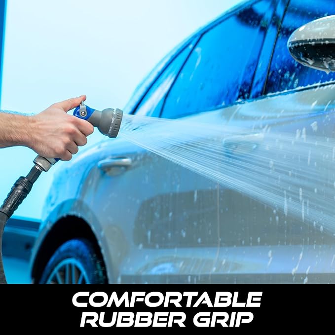 VIKING Hose Nozzle, Garden Hose Nozzle with 8 Spray Patterns, Adjustable Heavy Duty Thumb Control for Washing Car, Watering Plants, Washing Pets, and Home Use