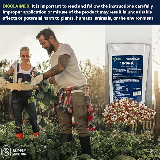 16-16-16 Complete Lawn & Garden All Purpose Granular Fertilizer - The Ultimate Plant Food for Lush Greenery & Vibrant Blooms - for All Plants, Vegetables, Fruits, and Berries - 50lbs