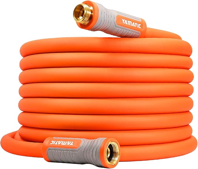 YAMATIC Garden Hose 5/8 in x 30 ft, Ergonomic Swivel Fittings, Burst 600 PSI,Heavy Duty, Flexible and Lightweight Water Hose