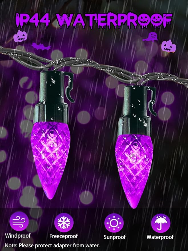 240 LED 78FT C6 Halloween String Lights, Super Long Halloween Lights Outdoor Indoor with 13 Modes & Timer, Waterproof Fairy Twinkle Light Plug in for Tree Yard House Horror Party Decorations (Purple)