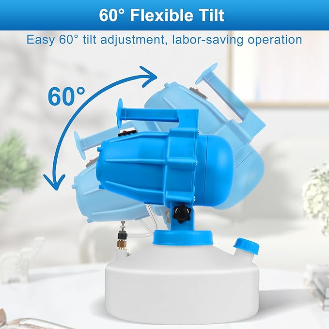 5L (1.3 Gallon) Electric ULV Fogger Sprayer Machine with 3 Nozzles, Portable Cold Fogger with Adjustable Flow Rate, 30ft Spraying Distance for Home, School, Hotel, Church, Garden, Yard