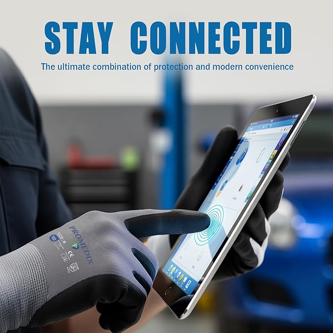 PROMEDIX P Nitrile Coated Work Gloves,MicroFoam Safety Work Gloves Men,Seamless Knit Nylon&spandex Gloves with Grip