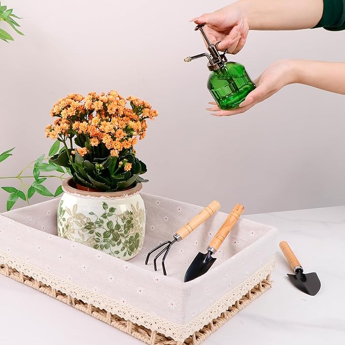 Vintage Ceramic Ice Crack Flower Pot with Drainage Holes, Country Rustic Planters for Indoor and Outdoor,Tuscan Decor,Home,Living Room, Garden Decor, Gardening Gift (Classic)