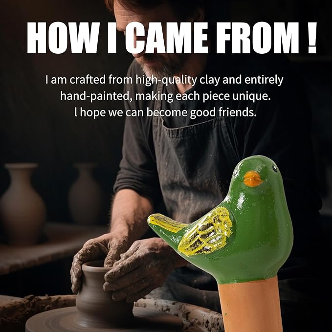 4 Pack Self Watering Bird Shaped Globes, Terracotta Vacation Planters Devices with Slow Release Automatic Watering Spikes, Plant Watering Pots for Indoor and Outdoor Potted Plant