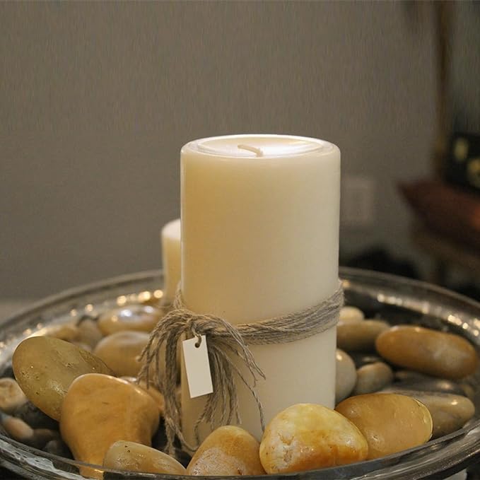 40 lbs Yellow River Rocks for Landscaping, 1-2 Inch Polished Pebbles for Indoor Plants, Decorative Rocks Stones for Fish Tank, Vases, Aquariums, Fountains, Pathways, Backyard and Garden