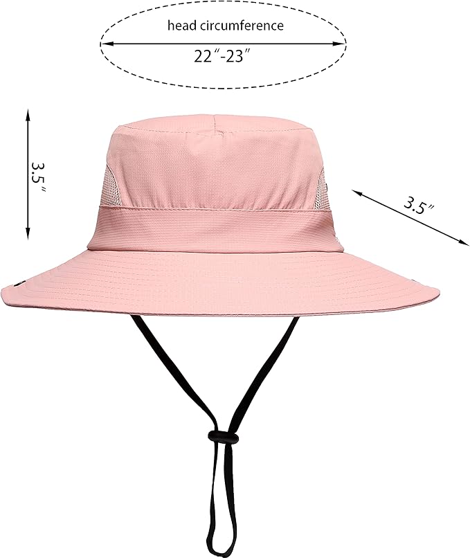 Womens Summer Sun Hat Beach Hat Wide Brim Outdoor UV Protection Hat Foldable Cool Mesh Ponytail Bucket Hat