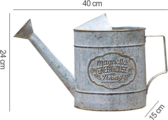 Vintage Metal Flower & Garden Watering Can, Rustic Farmhouse Decorative Watering Pot Planter for Home Patio Backyard Outdoor Plant Care