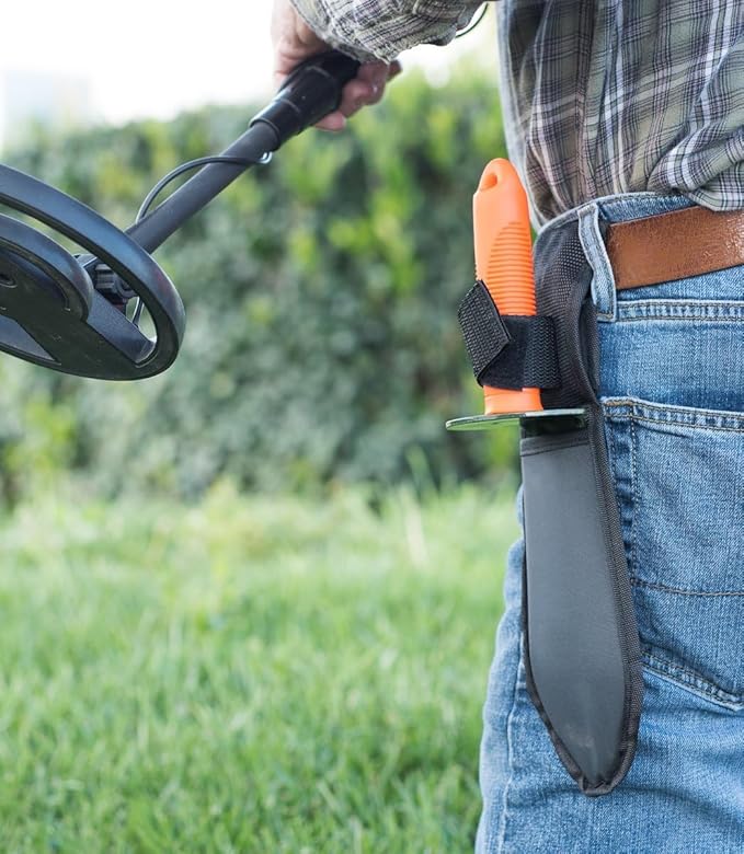 SE Prospector's Serrated Edge Digger Compact Shovel Trowel for Gardening, Metal or Gold Prospecting and Detecting - Includes Carrying Sheath