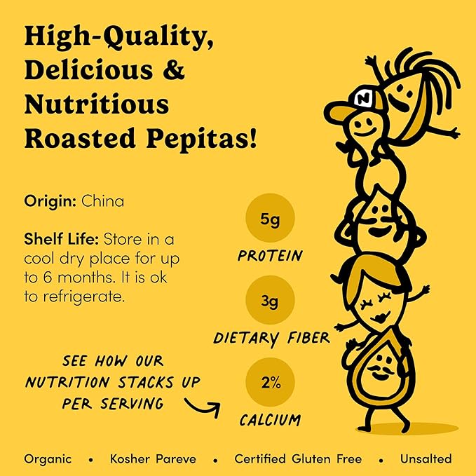 Nuts.com – Roasted Pepitas – 2 Lb Bag, Unsalted No Shell Pumpkin Seeds, Healthy Snack for Adults & Kids, Rich in Protein, Fiber & Calcium – Keto Friendly, Vegan, Gluten-Free & Kosher Pareve