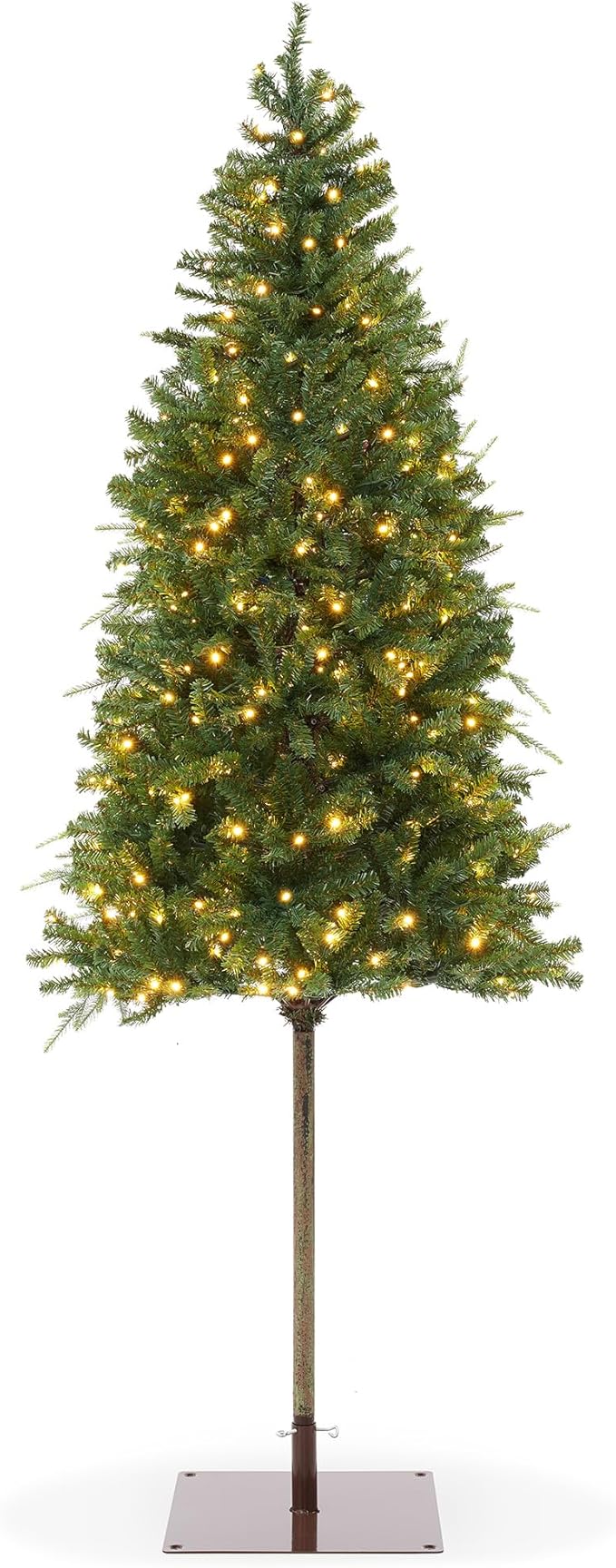 Casafield 7.5FT Pre-Lit Realistic Pencil Alpine Fir Artificial Holiday Christmas Tree with LED Lights and Metal Stand