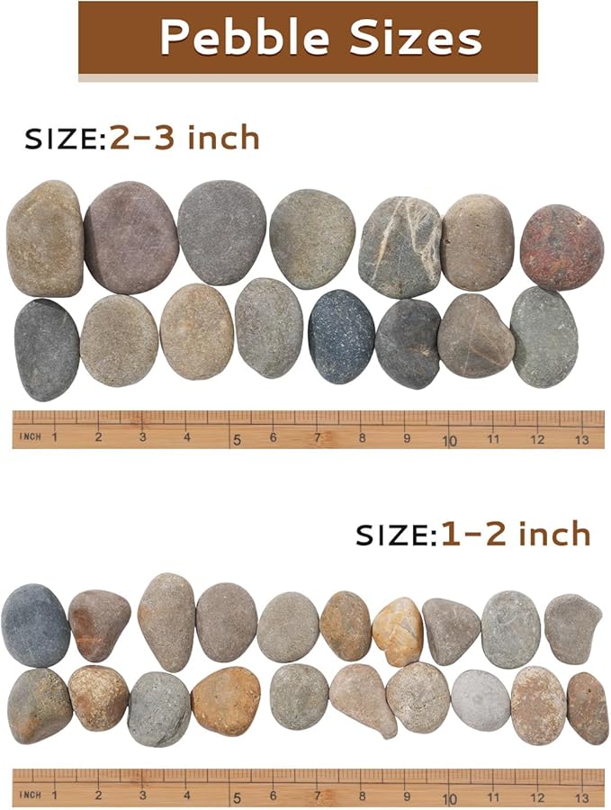 Natural River Rocks-10 lbs of Pebbles and River Stones,2-3 Inch Plant Rocks for Landscaping,Garden Paving,Crafting,Walkways,and Outdoor Decorative Stone,Mexican Beach River Rocks