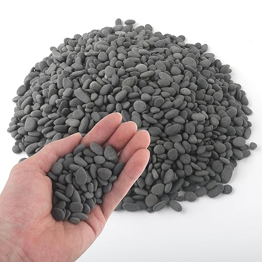 5 lbs Pebbles, 0.1-0.4 Inch Small Pebbles for Pots Indoor Plants, Succulent, Vase, Fish Tank, Decorative River Rocks for Garden Landscaping, Home Decor, Outdoor Paving, Grey