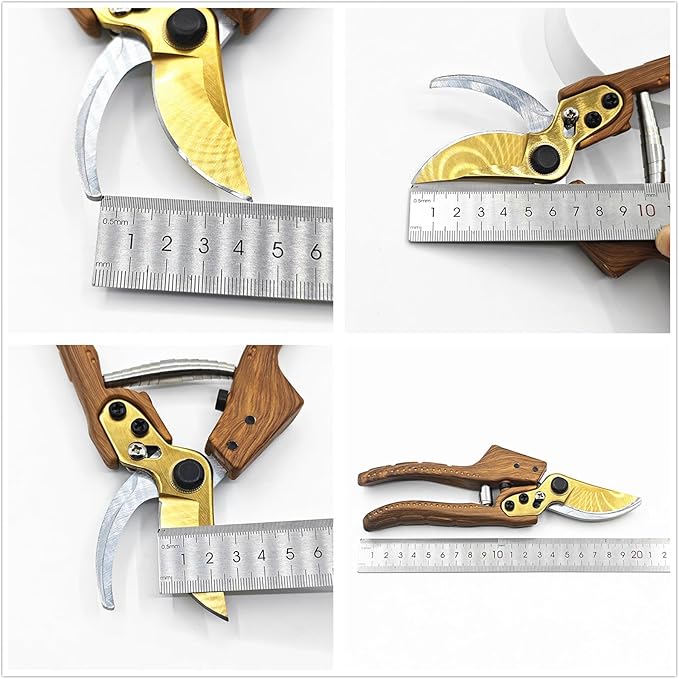 Bypass Pruning Shears scissors 25mm/0.98" Branch Cut Capacity Garden Clippers Gardening Scissors Sharp Stainless Steel Blade with 1 Pair Reusable Slip-Proof Gloves for Garden Orchard