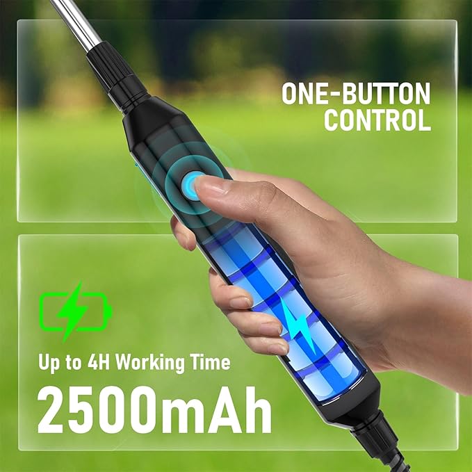 2 Gallon Battery Powered Garden Sprayer, Electric Sprayer, Weed Yard Lawn Sprayers with 5 Mist Nozzles & Retractable Wand & Adjustable Strap for Lawn, Garden, Yard (Teal)