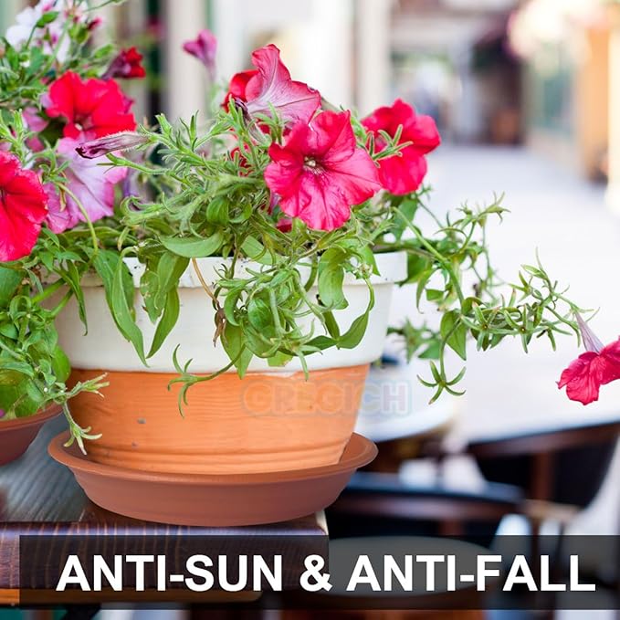 5.8 inch (4.5" at Base) Plastic Plant Saucer Pack of 6, Small Plant Saucers for Indoors, Thick Heavy Durable Plant Pots Saucers Plant Drip Trays for Pots Planter Saucers for Outdoors