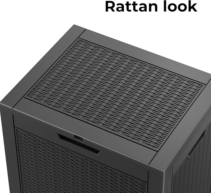 Resin Deck Box - 31 Gallon Lockable Outdoor Storage, Water-Resistant Indoor/Outdoor Bin for Package Delivery, Patio Cushions, Gardening Tools